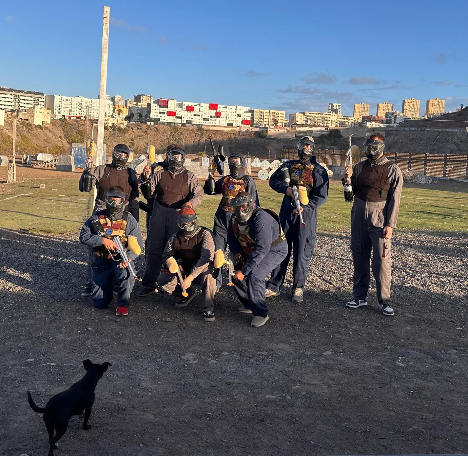 NetBird team playing paintball